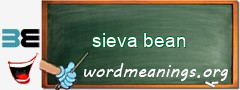 WordMeaning blackboard for sieva bean